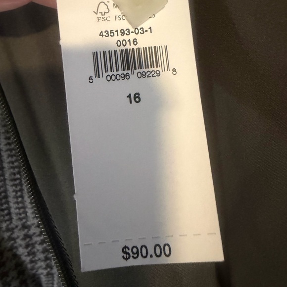 Banana Republic Gray Houndstooth Plaid Preppy Sleeveless Mini Dress Sz 16 NWT - Picture 10 of 11